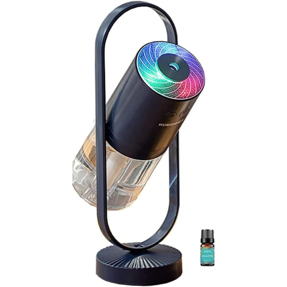 UK PLUS Mini Portable Humidifier Cool Mist, 7-Colour Led Night Light Humidifiers, Auto Shut-Off, Super Quiet, Personal Humidifier For Bedroom Home Desk Office Cartoon Air Humidifier (Blue)