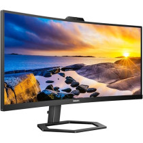 Philips 34 Inch UltraWide QHD 21:9 Monitor With Built-In Windows Hello Webcam And Noise Canceling Mic, Black
