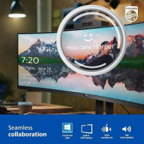 Philips 34 Inch UltraWide QHD 21:9 Monitor With Built-In Windows Hello Webcam And Noise Canceling Mic, Black