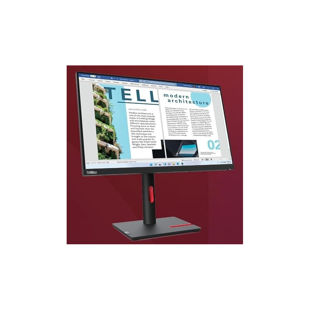 Lenovo ThinkVision T24i-30 23.8 Inch Full HD Monitor, Raven Black