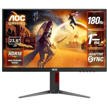AOC 24 Inch IPS FullHD 180Hz, 1ms, HDR10 Gaming Monitor HDMI 2.0, DisplayPort Height Adjustable Stand, Black And Red - 24G4