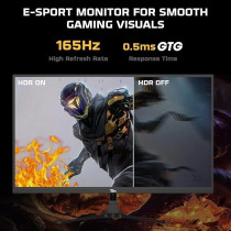 Twisted Minds 27 Inch Display Fast IPS Gaming Monitor - 1080 FHD Resolution, 165 Hz Refresh Rate, 16:9 Aspect Ratio, 0.5ms Response Time, Black