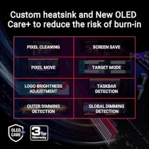 Asus ROG Swift OLED PG27AQDP Gaming Monitor, 27-inch WOLED, 480Hz, 0.03ms, G-SYNC Compatible, Custom Heatsink, Asus OLED CarePlus, AI Assistant, Uniform Brightness, 99Percentage DCI-P3, And DisplayWidget Center