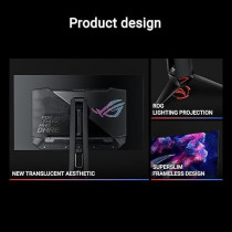 Asus ROG Swift OLED PG27AQDP Gaming Monitor, 27-inch WOLED, 480Hz, 0.03ms, G-SYNC Compatible, Custom Heatsink, Asus OLED CarePlus, AI Assistant, Uniform Brightness, 99Percentage DCI-P3, And DisplayWidget Center