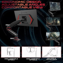 GAMEON GOM24FHD190IPSX Midnight Pro X series, Black Gaming Monitor 24.5 inch, 1920 x 1080p FHD Fast IPS Panel, 190Hz, 0.5ms, 2.1 HDMI, With Stand,Freesync And Gsync, Supports HDR, PS5, VRR