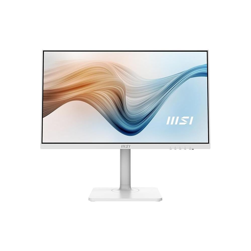 MSI Modern MD2412PW 23.8 Inch FHD Office Monitor - 1920 x 1080 IPS Panel, 100 Hz, Eye-Friendly Screen, HDR Ready, Built-in Speakers, 4-Way Adjustable Stand - HDMI 1.4b, USB Type-C, White