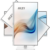 MSI Modern MD2412PW 23.8 Inch FHD Office Monitor - 1920 x 1080 IPS Panel, 100 Hz, Eye-Friendly Screen, HDR Ready, Built-in Speakers, 4-Way Adjustable Stand - HDMI 1.4b, USB Type-C, White