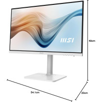 MSI Modern MD2412PW 23.8 Inch FHD Office Monitor - 1920 x 1080 IPS Panel, 100 Hz, Eye-Friendly Screen, HDR Ready, Built-in Speakers, 4-Way Adjustable Stand - HDMI 1.4b, USB Type-C, White