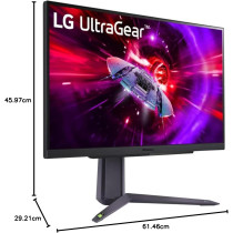 LG 27GR75Q, UltraGear Gaming Monitor (27 Inch) QHD IPS Display(2560 x 1440), 165Hz And 1ms, HDR 10, sRGB 99Percentage( Typ.), G-SYNC, AMD FreeSync Premium, Anti-Glare, Height, Pivot, HDMI, DP Black (27GR75Q-B.ATR)