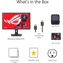 Asus ROG Strix 27 Inch QHD (2560 x 1440) HDR400 USB-C Gaming Monitor (XG27ACS), 180Hz, 1ms, Fast IPS, 133Percentage sRGB, Extreme Low Motion Blur Sync, G-Sync Compatible, DisplayWidget, Tripod Socket