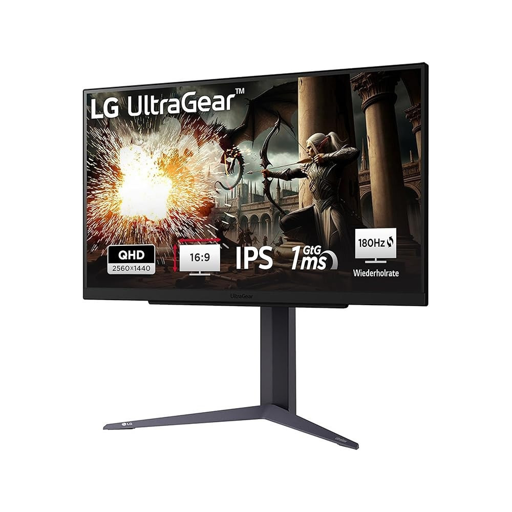 LG Electronics 27GR75Q-B Ultragear Gaming Monitor 68.5 cm (27 Inch), 2560 x 1440, 16:9, WQHD 1440p, 99Percentage sRGB, HDR10, 165 Hz, 1ms GtG, Black