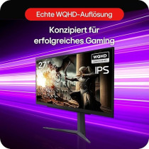 LG Electronics 27GR75Q-B Ultragear Gaming Monitor 68.5 cm (27 Inch), 2560 x 1440, 16:9, WQHD 1440p, 99Percentage sRGB, HDR10, 165 Hz, 1ms GtG, Black