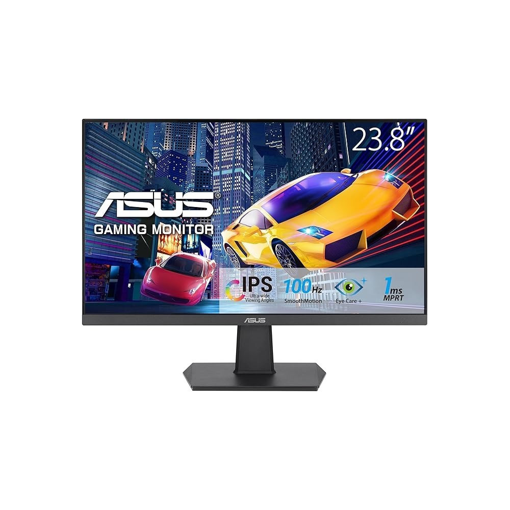 ASUS VA24EHF Eye Care Gaming Monitor – 24-inch 23.8-inch viewable, IPS, Full HD, Frameless, 100Hz, Adaptive-Sync, 1ms MPRT, HDMI, Low Blue Light, Flicker Free, Wall Mountable
