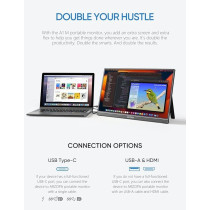 ARZOPA Portable Monitor 17.3 inch, 1080P FHD IPS Kickstand Laptop Computer Monitor HDMI USB C External Screen with Dual Speakers for PC Mac Phone Xbox Switch PS5, A1M