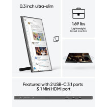 ARZOPA Portable Monitor 17.3 inch, 1080P FHD IPS Kickstand Laptop Computer Monitor HDMI USB C External Screen with Dual Speakers for PC Mac Phone Xbox Switch PS5, A1M
