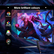 Great Voell 24 Inch Curved Gaming Monitor FHD 1920 x 1080P, 180Hz,Built-in Speakers, HDR, Anti-Blue Light Eye Protection, 99 Percentage SRGB, Support VESA, Tiltable with FreeSync, HDMI 2.0, Computer Screen 16/9