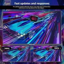 Great Voell 24 Inch Curved Gaming Monitor FHD 1920 x 1080P, 180Hz,Built-in Speakers, HDR, Anti-Blue Light Eye Protection, 99 Percentage SRGB, Support VESA, Tiltable with FreeSync, HDMI 2.0, Computer Screen 16/9