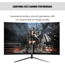 GXM GX24RFA 24 Inch Curved Frameless Ultra-Fast Gaming Monitor, FHD 1920x1080 200Hz Display, 16:9, Ultrawide 1650R Curved Screen, 23.8 LED Backlit, 1ms Response Time, 16.7M Display Colors, Black