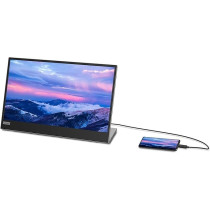 Lenovo L15 15.6 Inch Portable Monitor, FHD, 1080p, 60Hz, IPS, 6ms, USB-C, with Cover, Raven Black, 66E4UAC1WL