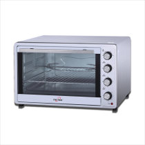 STAR TRACK 66L Electric Oven with Rotisserie, Convection, 4 Knob, 120-Min Timer, Skewer And Pizza Tray, 2200W Stainless Steel Body, Galvanized Inner Cavity