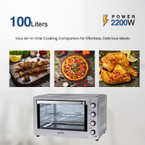 STAR TRACK 100L Electric Oven with Self-Clean, Rotisserie, Convection, 120-Min Timer, 2200W, 8 Stainless Steel Heating Elements