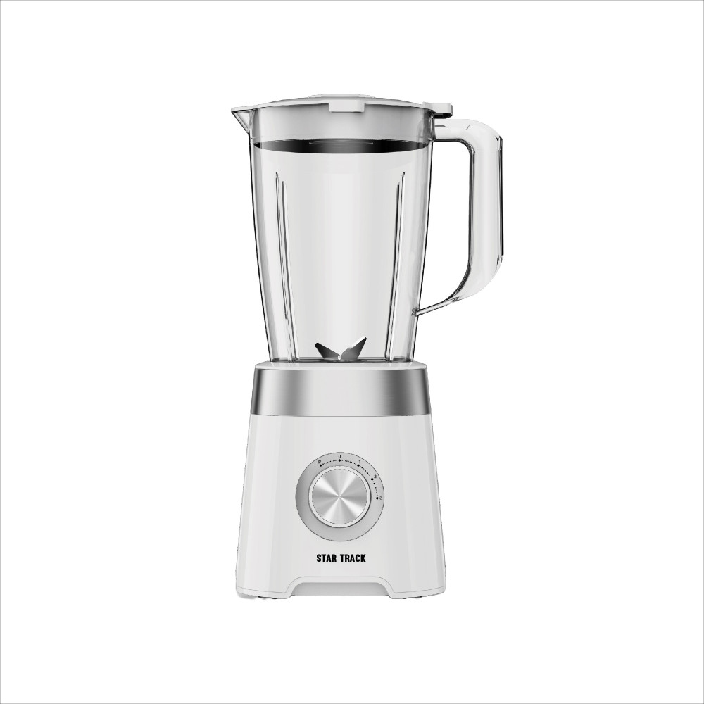 STAR TRACK 3 in 1 Blender, White, Chopper & Grinder, 500W, 1.5L Plastic Jug, 2-Speed with Pulse, Anti-Slip, Low Power, Premium