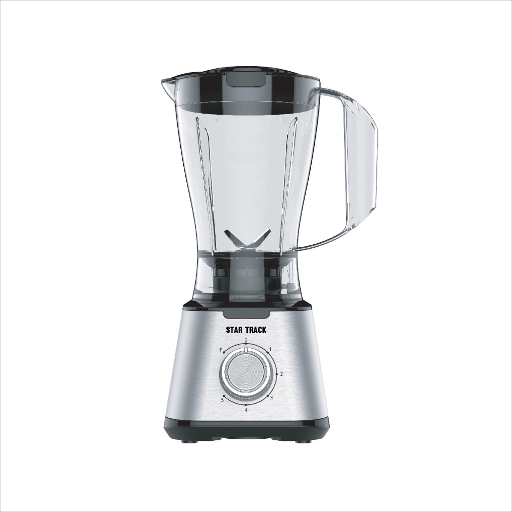 STAR TRACK 3 in 1 Blender, Chopper And Grinder, 600W, 1.5L Glass Jug, 5 Speed with Pulse, Anti-Slip, Low Power Consumption, Premium, Grey