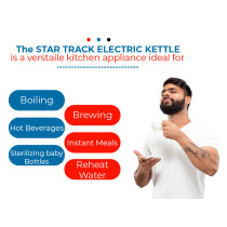 STAR TRACK 1.7L Electric Kettle, 2200W, Instant Heating, Manual Lid, Boil-Dry Protection, And Light Indicator