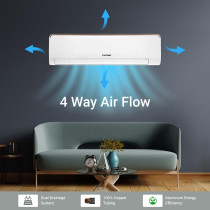 STAR TRACK 2 Ton Split Wall AC, 24000 BTU, Extreme Cooling, 4 Way Air Flow, Dual Drainage, Auto Restart, Piston Compressor