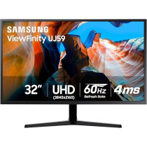 Samsung 32 inch UJ59 4k Monitor (LU32J590UQNXZA) - UHD, 3840 x 2160p, 60hz, 4ms, Dual Monitor, Laptop Monitor, Monitor Stand/Riser/Mount Compliant, AMD FreeSync, Gaming, HDMI, DP, Black