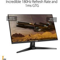 Asus TUF Gaming VG27AQ3A Gaming Monitor, 27-inch, QHD (2560 x 1440), 180Hz, Fast IPS, ELMB Sync, 1ms (GTG), Freesync Premium, G-Sync compatible, Variable Overdrive, 130Percentage sRGB, Black