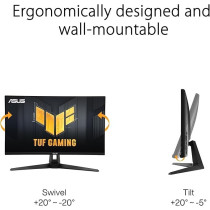 Asus TUF Gaming VG27AQ3A Gaming Monitor, 27-inch, QHD (2560 x 1440), 180Hz, Fast IPS, ELMB Sync, 1ms (GTG), Freesync Premium, G-Sync compatible, Variable Overdrive, 130Percentage sRGB, Black