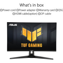 Asus TUF Gaming VG27AQ3A Gaming Monitor, 27-inch, QHD (2560 x 1440), 180Hz, Fast IPS, ELMB Sync, 1ms (GTG), Freesync Premium, G-Sync compatible, Variable Overdrive, 130Percentage sRGB, Black