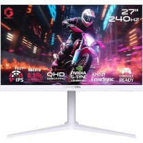 GAMEON GOA27QHD240IPS Arctic Pro-Series 27Inch White Gaming Monitor, 2560 x 1440p 2K QHD, Fast IPS Panel, 240Hz, 0.3ms, HDMI 2.1, FreeSync And G-Sync, Crosshair Assistant, HDR, PS5, VRR Support