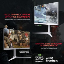 GAMEON GOA27QHD240IPS Arctic Pro-Series 27Inch White Gaming Monitor, 2560 x 1440p 2K QHD, Fast IPS Panel, 240Hz, 0.3ms, HDMI 2.1, FreeSync And G-Sync, Crosshair Assistant, HDR, PS5, VRR Support