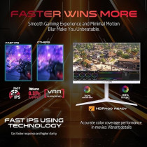 GAMEON GOA27QHD240IPS Arctic Pro-Series 27Inch White Gaming Monitor, 2560 x 1440p 2K QHD, Fast IPS Panel, 240Hz, 0.3ms, HDMI 2.1, FreeSync And G-Sync, Crosshair Assistant, HDR, PS5, VRR Support