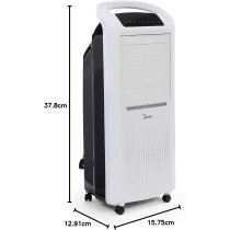 Midea Summer + Winter Air Cooler With Remote For Home & Heavy Duty Air-Conditioning, 3 Wind Speeds Outdoor & Indoor Use, Whisper-Quiet Performance and Low Power Consumption With 60W - AC200W