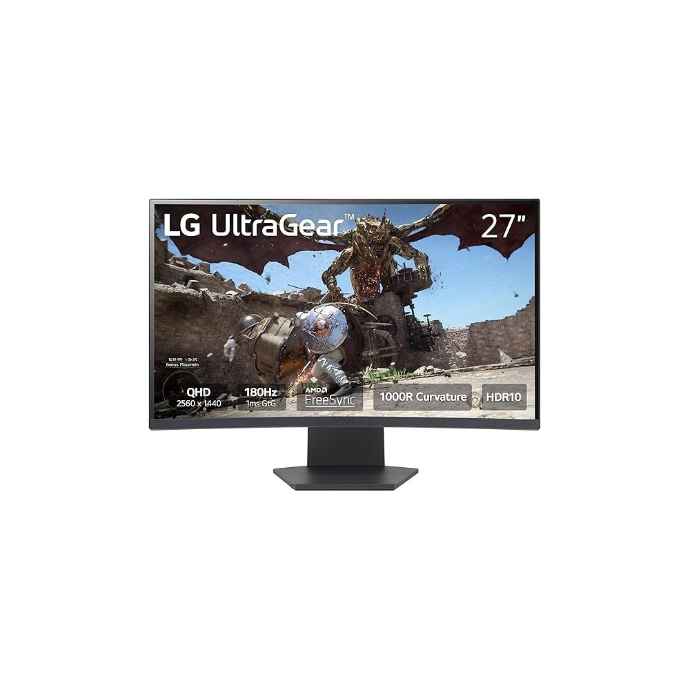 LG Ultragear 27 Inch QHD 180 Hz Refresh Rate Gaming Monitor, Black, 27GS60QC-B