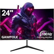 Gawfolk 24 Inch 180 Hz Curved Gaming Monitor, Black