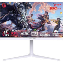 GAMEON GOA27QHD180IPS Arctic Pro-Series 27 Inch White Gaming Monitor, 2560 x 1440p 2K QHD, Fast IPS Panel, 180Hz, 0.3ms, HDMI 2.1, FreeSync And G-Sync, Crosshair Assistant, HDR, PS5, VRR Support