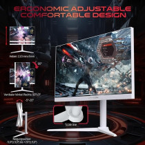 GAMEON GOA27QHD180IPS Arctic Pro-Series 27 Inch White Gaming Monitor, 2560 x 1440p 2K QHD, Fast IPS Panel, 180Hz, 0.3ms, HDMI 2.1, FreeSync And G-Sync, Crosshair Assistant, HDR, PS5, VRR Support