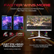 GAMEON GOA27QHD180IPS Arctic Pro-Series 27 Inch White Gaming Monitor, 2560 x 1440p 2K QHD, Fast IPS Panel, 180Hz, 0.3ms, HDMI 2.1, FreeSync And G-Sync, Crosshair Assistant, HDR, PS5, VRR Support