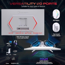 GAMEON GOA27QHD180IPS Arctic Pro-Series 27 Inch White Gaming Monitor, 2560 x 1440p 2K QHD, Fast IPS Panel, 180Hz, 0.3ms, HDMI 2.1, FreeSync And G-Sync, Crosshair Assistant, HDR, PS5, VRR Support