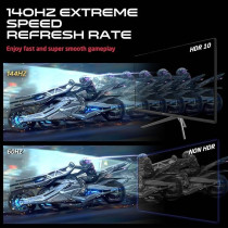 GAMEON GOP32UHD144IPS Premium Series, Black Gaming Monitor 32 inch, 3840 x 2160p 4K UHD Fast IPS Panel, 144Hz, 0.5ms, HDMI 2.1, G-Sync And Freesync, Supports HDR, PS5