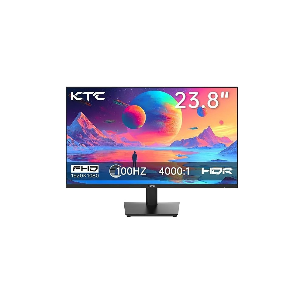 KTC 24 inch Monitor, 1080P Monitor, 100Hz FreeSync Gaming Monitor with HDR10,VESA Mountable, Adjustable Tilt, ZeroFrame Design, HDMI, VGA, Earphone Ports, PC Monitor Work Monitor for Office