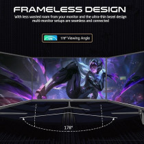 GAMEON GOES22FHD120IPS 22-Inch Full HD Monitor, 120Hz, 0.5ms, IPS Panel, HDMI 2.1, Free Sync, NVIDIA G-Sync Compatible, PS5 Supported,1920 x 1080 Resolution Ultra-Slim Design, Black