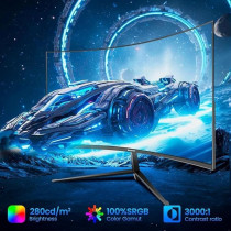 Gawfolk 27 inch Gaming Monitor 144hz/180hz Curved Monitor Full HD 1080P 1800R Computer Display with FreeSync and Eye-Care Technology, Support VESA, DP, HDMI Port, Black