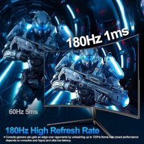 Gawfolk 27 inch Gaming Monitor 144hz/180hz Curved Monitor Full HD 1080P 1800R Computer Display with FreeSync and Eye-Care Technology, Support VESA, DP, HDMI Port, Black