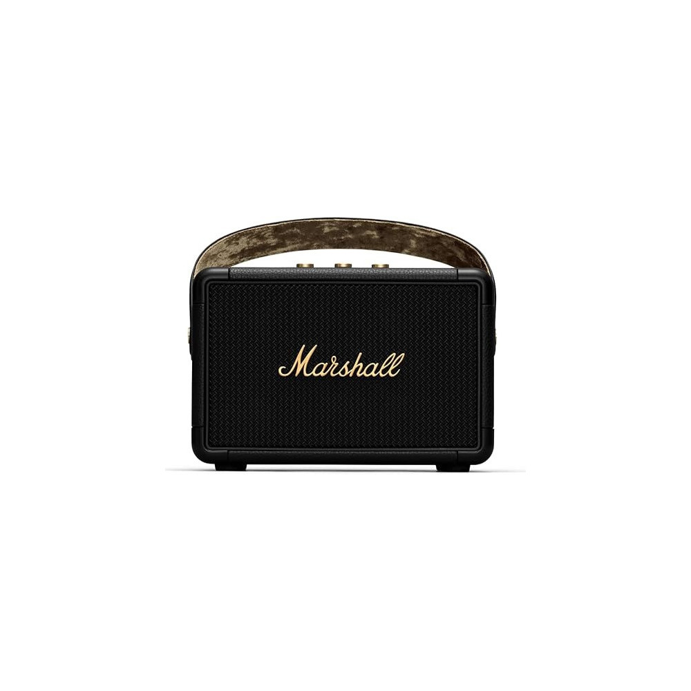 Marshall Kilburn II Bluetooth Wireless Portable Speaker Water Resistant 20+ Hours 36W, Black And Brass