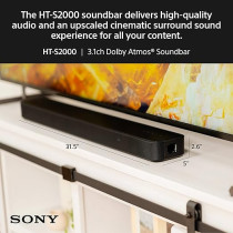 Sony Ht-S2000: 3.1Ch Dolby Atmos/Dts:X Soundbar Surround Sound Home Theater With Bluetooth Technology